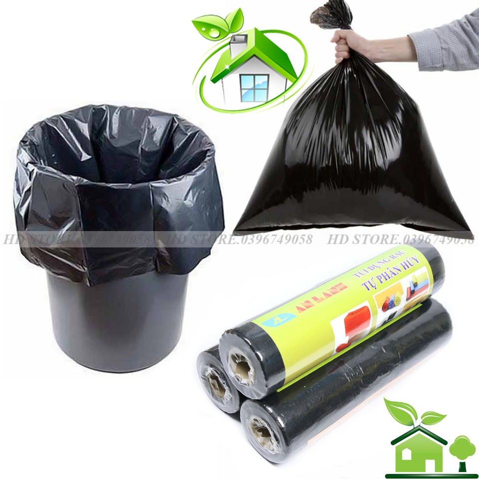 ♻️ Túi đựng rác tự phân hủy sinh học  Thân thiện với Môi trường  500g/cuộn