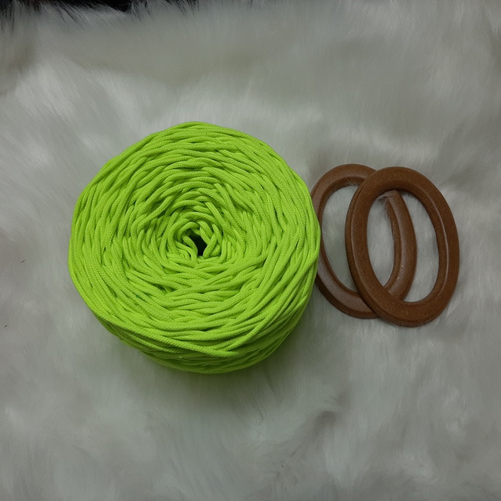 Dây dệt mắt na, dây cotton, Sợi 3mm - Xanh Neon