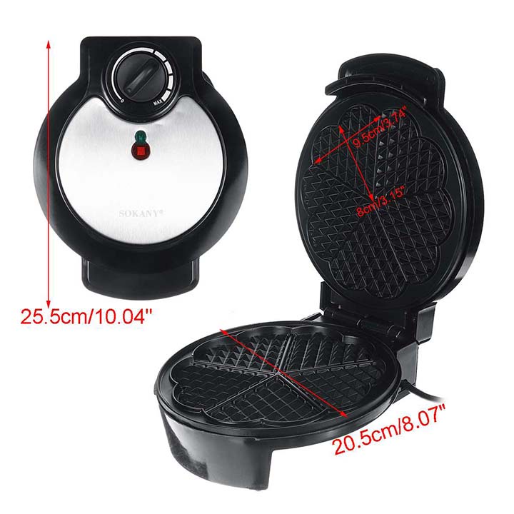 [Mã 155ELSALE giảm 7% đơn 300K] Máy làm bánh waffle SOKANY, Máy làm bánh tổ ong công suất 1200W