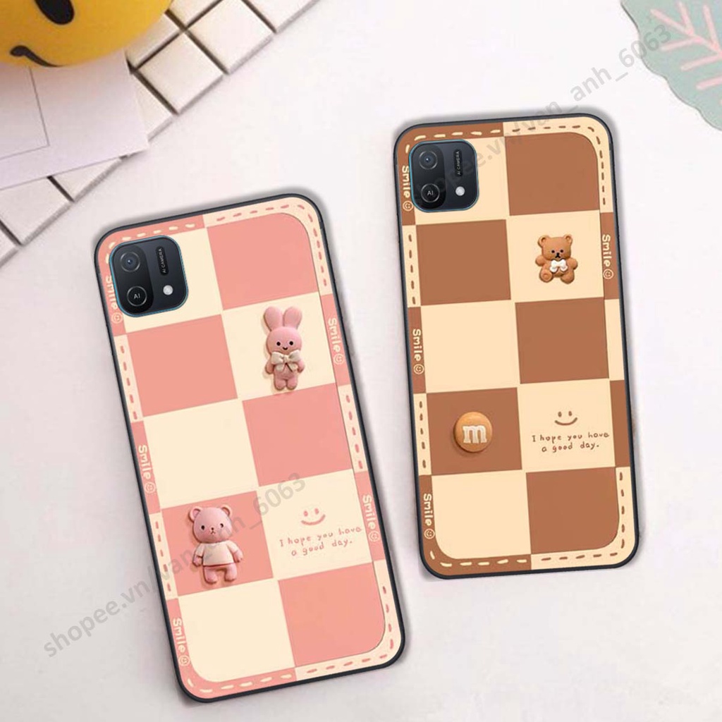 Ốp lưng Oppo A16k hình gấu, kẹo dễ thương cute