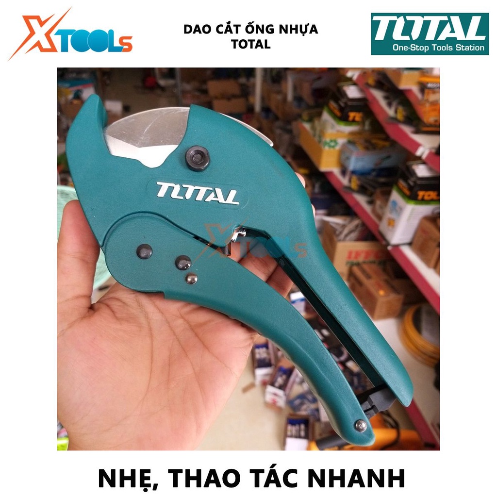 Dao cắt ống nhựa PVC TOTAL | kéo cắt ống pvc Chiều dài 193mm, Đường kính cắt 3-42mm, thiết kế nhỏ gọn, trọng lượng nhe