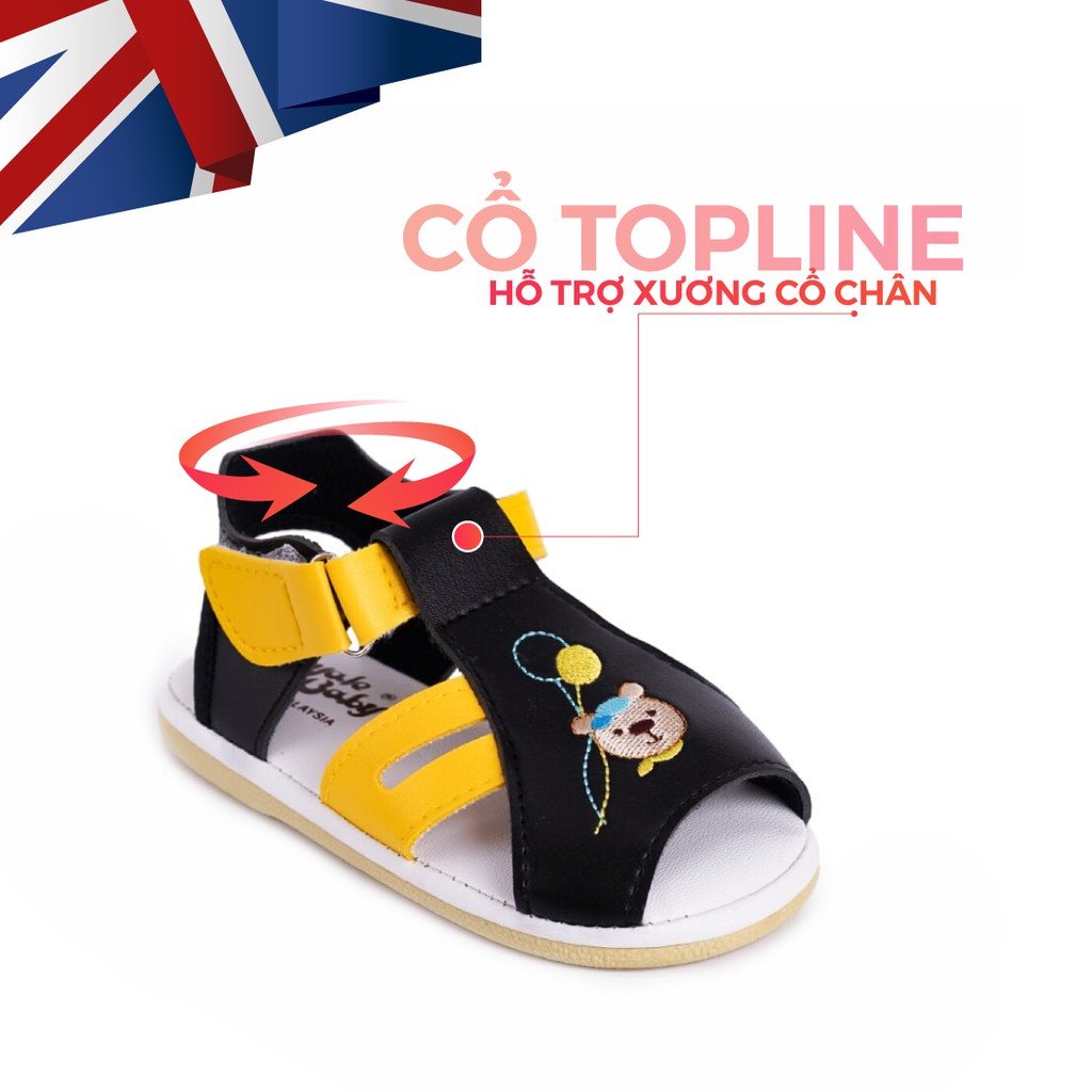 Xăng Đan Tập Đi Bé Trai Bé Gái Đẹp Crown UK Royale Baby Walking Sandals Trẻ em Cao Cấp 021_482 Nhẹ Êm Size 3-6/1-3 Tuổi