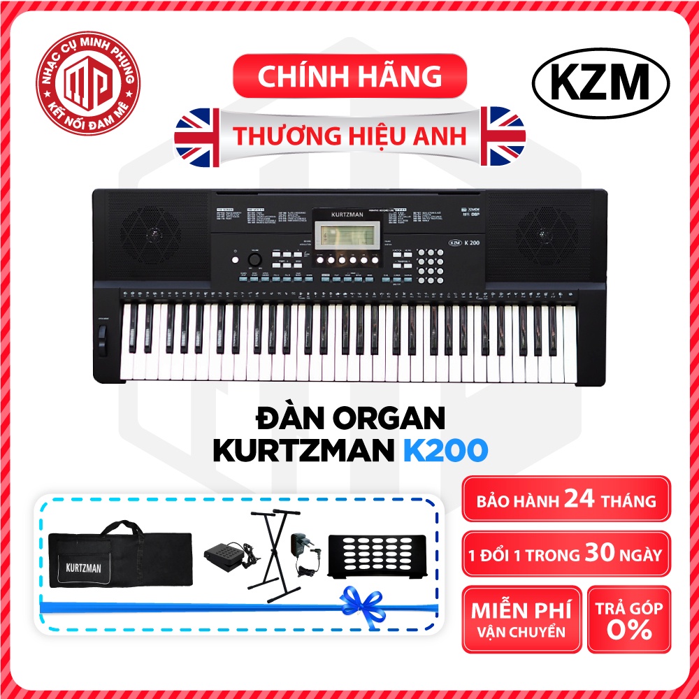 Đàn Organ điện tử/ Portable Keyboard - Kzm Kurtzman K200 (BL) - Màu đen - Hàng chính hãng