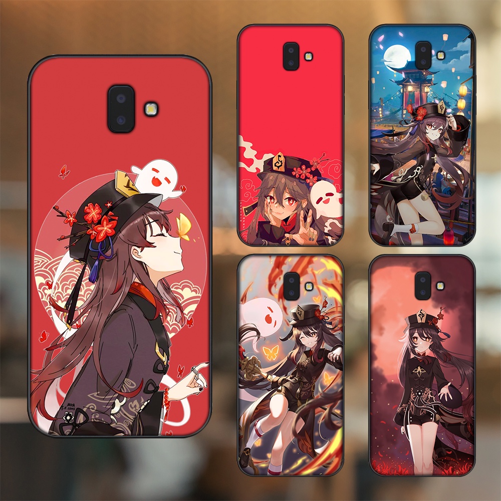 Ốp lưng Samsung J6 Plus viền đen in hình Hutao Genshin Impact