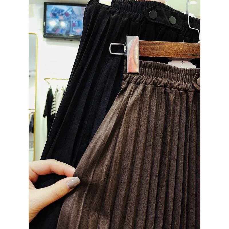 Chân váy công sở xếp ly dài cúc bấm lên dáng cực xinh LICA - CV02 | BigBuy360 - bigbuy360.vn