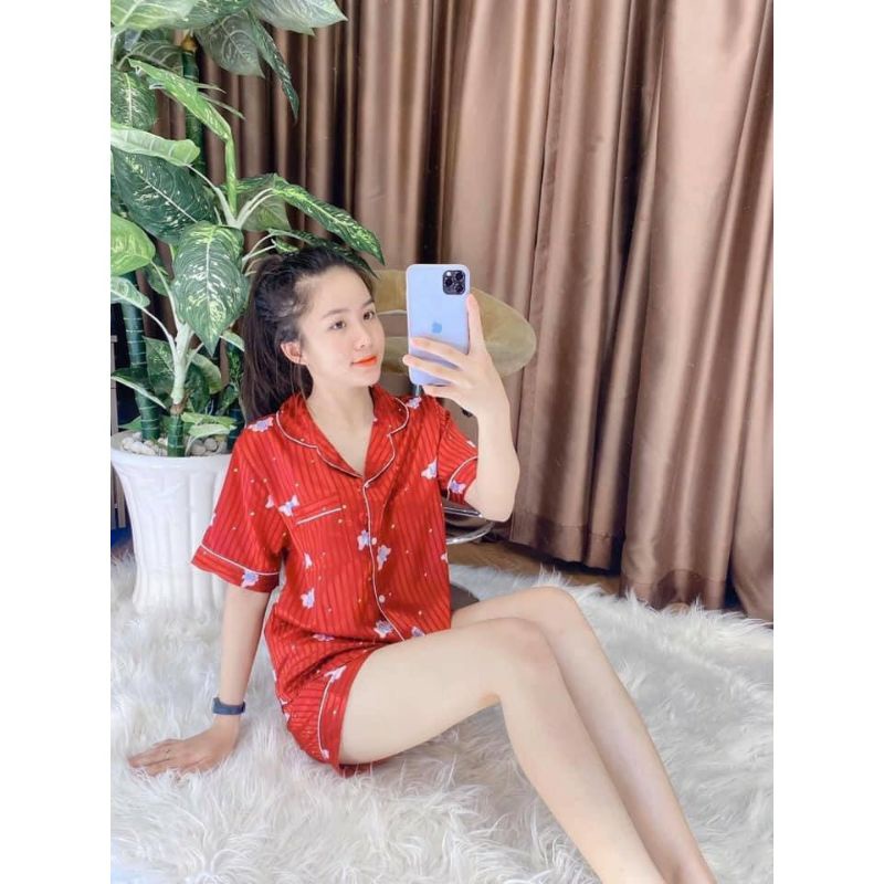 Bộ pijama gấm lụa đùi
