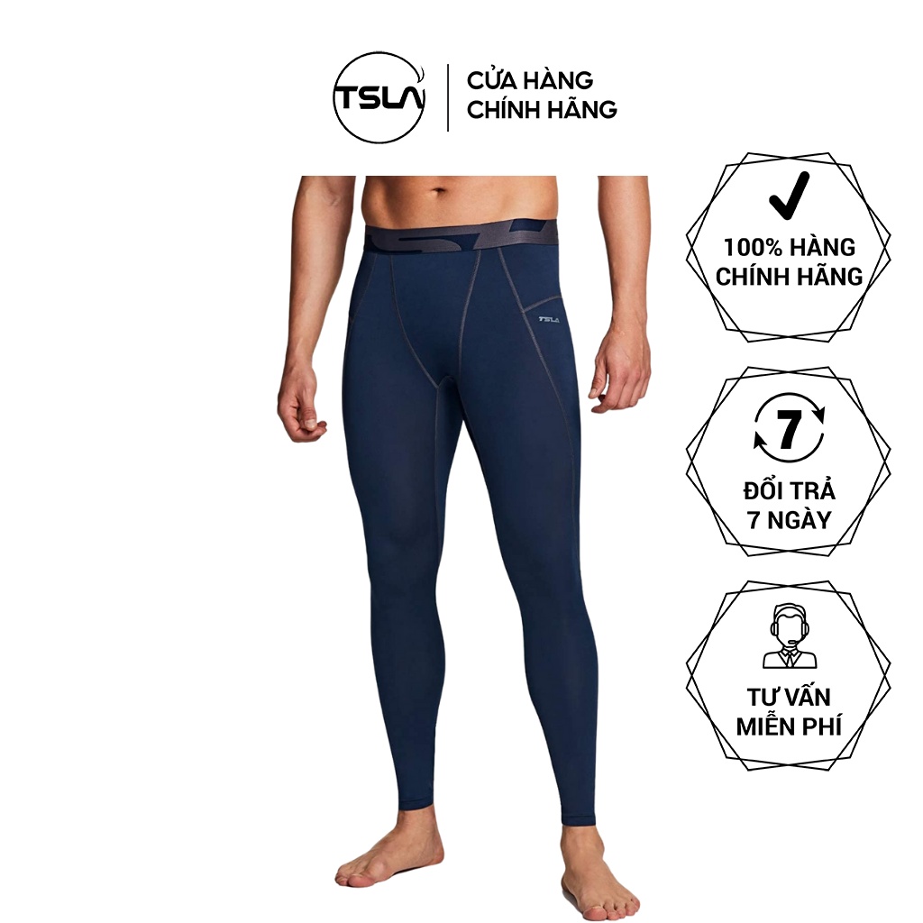 Quần legging thể thao nam giữ nhiệt TSLA lót lông cừu thun co giãn body gym chạy bộ đá banh bóng rổ thu đông mùa lạnh