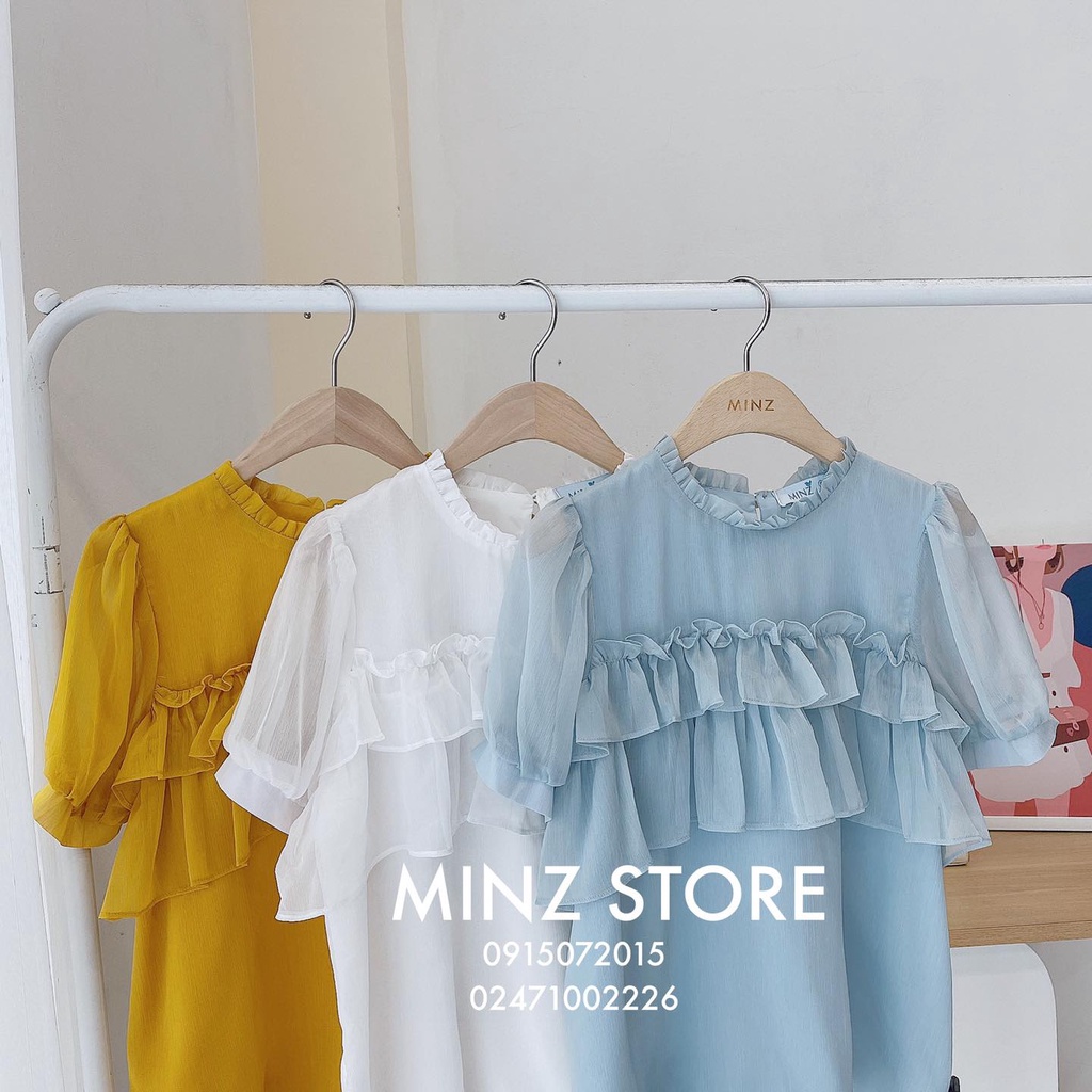 Áo tơ 2 tầng bèo ngực (3 màu)