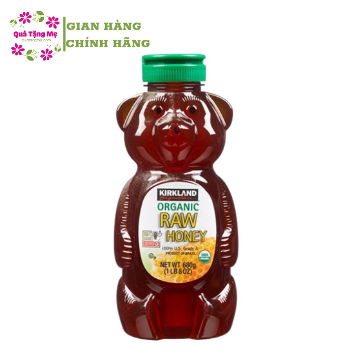 [Mã FMCGMALL - 8% đơn 250K] Mật Ong Kirkland Signature Raw Organic Honey Bear, 680g - Nhập Khẩu Mỹ