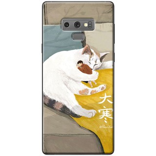 Ốp lưng Samsung Note 4, Note 5, Note 8, Note 9 Mèo trắng ôm ngủ
