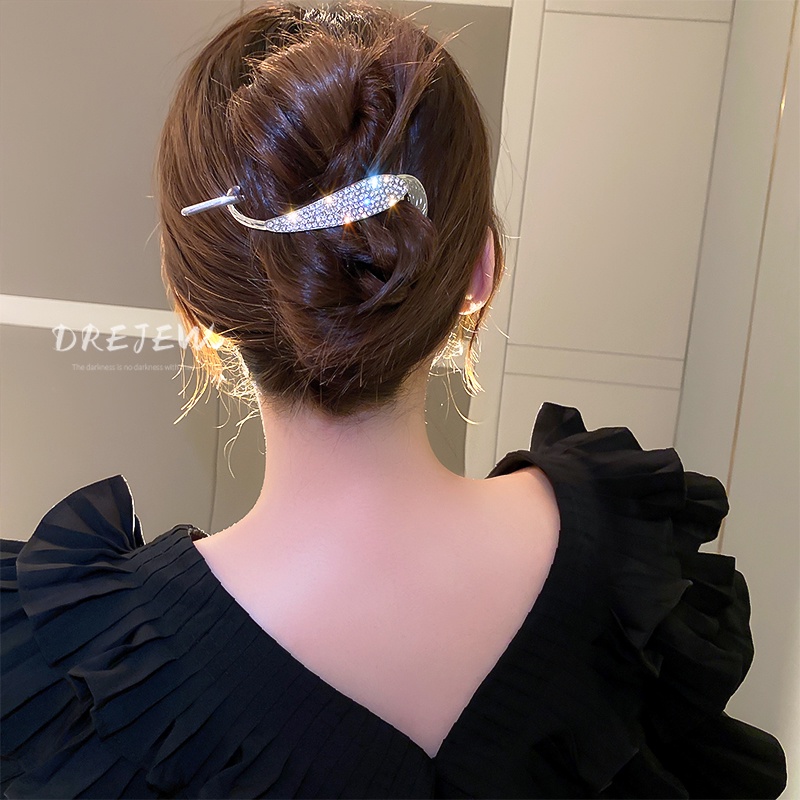 Kẹp tóc DREJEW đính đá zircon thời trang Hàn Quốc cao cấp cho nữ