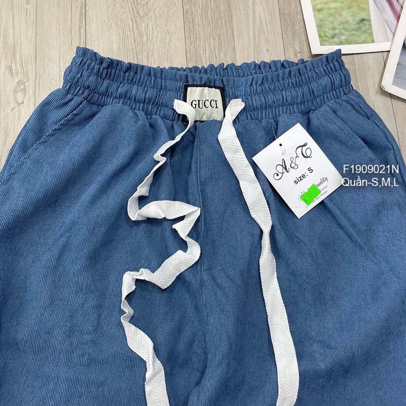 Quần dài bag gy lưng thun tem trắng bo ống TT2009