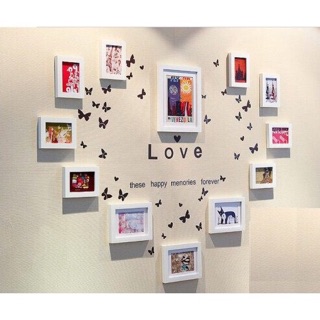 Decal dán tường chữ LOVE và bướm