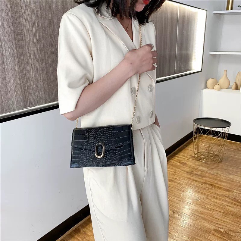 TÚI XÁC HỘP DÂY XÍCH DA PU VÂN SIZE NHỎ