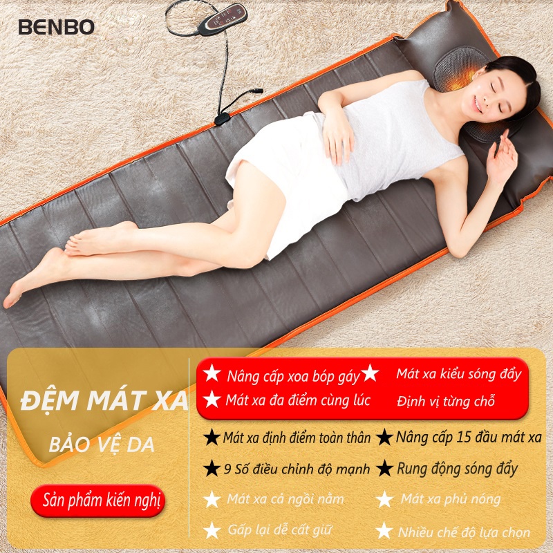 FU150/AM301B Đệm massage máy xoa bóp Jiashengda nằm dựa ngồi chườm nóng dễ chịu - Nệm Massage Toàn Thân