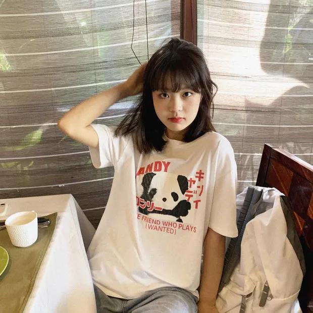 NRVP Áo Thun 100% Cotton Dáng Rộng Thời Trang Hàn Quốc Cho Nữ