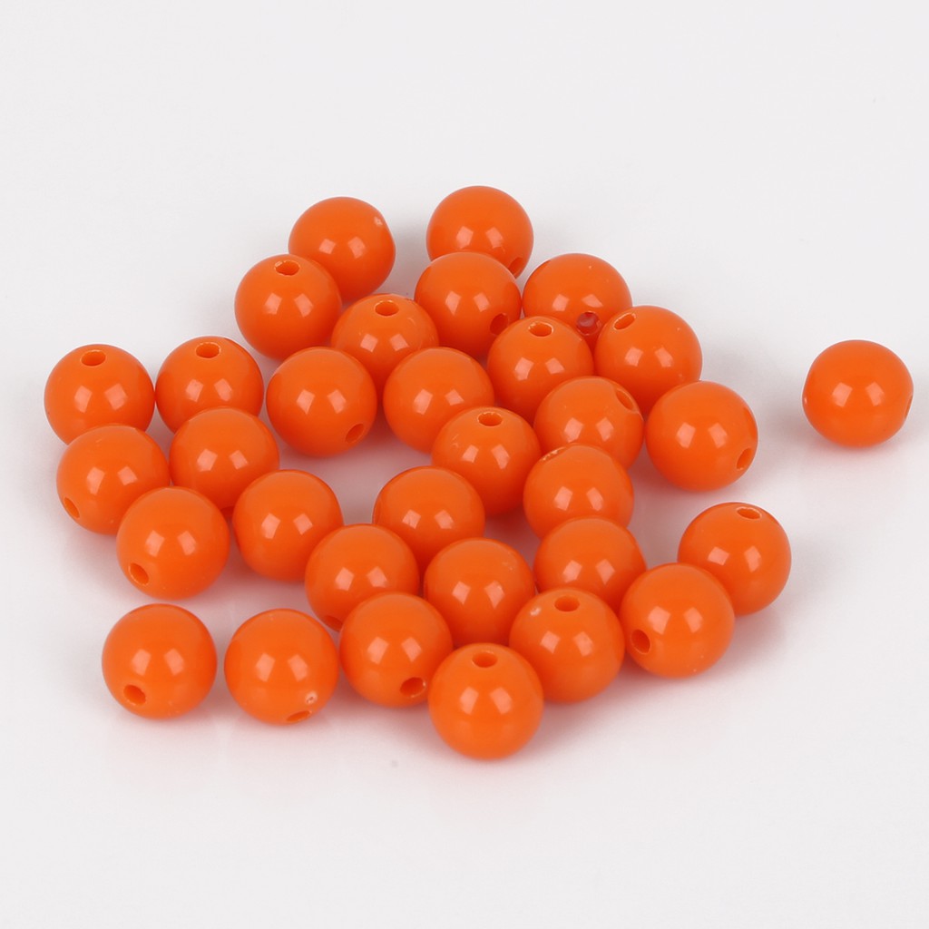 Bộ 50 hạt nhựa acrylic tròn lỗ xỏ lớn 10mm dành cho làm trang sức