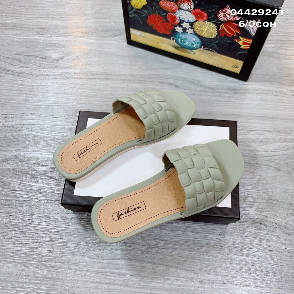 2H01 Dép quai ngang đan đế fashion 1176 hot trend 2020 ulzzang sneaker