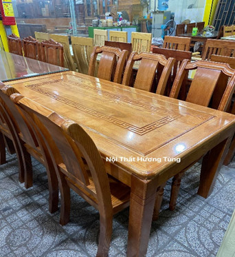 Bộ Bàn Ghế Phòng Ăn Gỗ Sồi Mỹ - Có Bọc Nệm Da/ Nỉ - Mặt Đá - Nội Thất Hương Tùng - Cam Kết Giao Đúng Sản Phẩm.