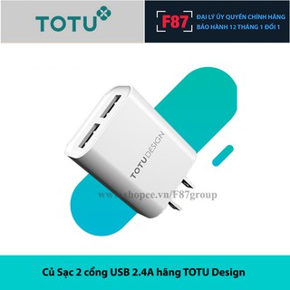 Củ sạc 2 cổng usb 2.4a hãng totu design