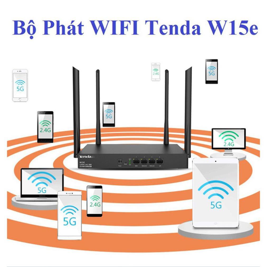 ✔️ bộ phát wifi,Bộ Phát WIFI Tenda W15e Ac1200mps Mạng Doanh Nghiệp 50 User () [MUA BAO NHIÊU TẶNG BẤY NHIÊU] | BigBuy360 - bigbuy360.vn