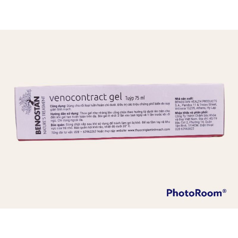 Venocontract gel hỗ trợ điều trị suy giãn tĩnh mạch chân, vớ giãn