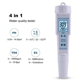 Máy đo tds ph mới ph / tds / ec / máy đo nhiệt độ máy kiểm tra chất lượng nước kỹ thuật số cho bể bơi bể cá nước uống