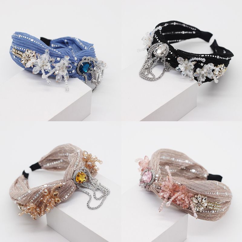 Băng Đô Dạng Chuỗi Tua Rua Đính Đá Pha Lê Phong Cách Bohemian Thời Trang Cho Nữ