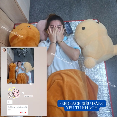 Gấu bông ciu dài size bự êm mịn dễ thương nhồi bông cao cấp ZinZon