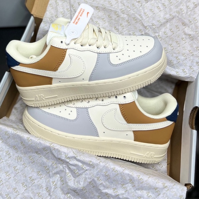 Giày thể thao sneaker af1 nâu kem sữa af1 màu mới bản cao cấp ảnh thật tự chụp +freeship