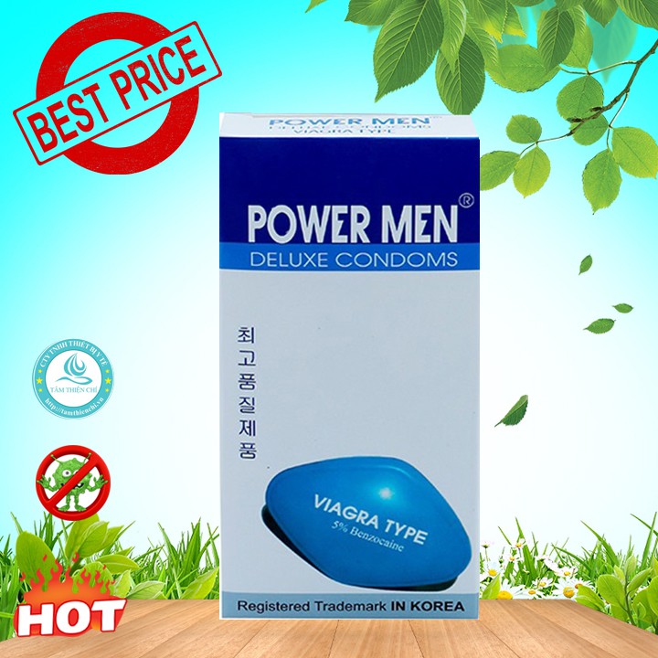 Hộp 12 chiếc Bao cao su POWERMEN VIAGRA mỏng kéo dài TTC