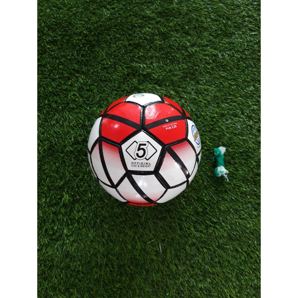 BÓNG ĐÁ SỐ 5 DA PU CAO CẤP (tặng túi lưới+kim bơm+đôi tất)ĐỎ