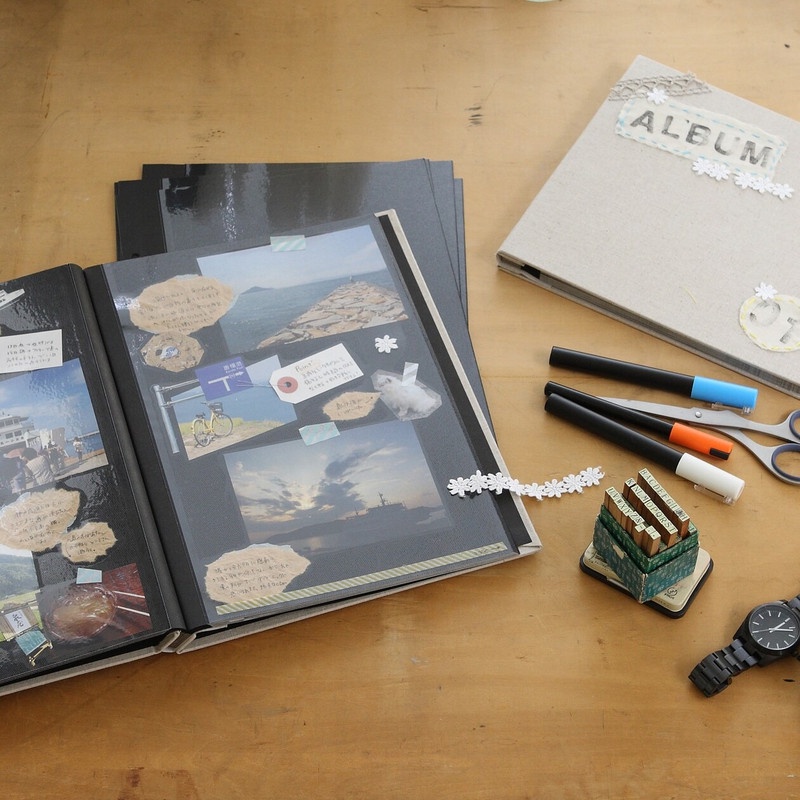 Muji Album Bìa Cotton Vuông - Ecru