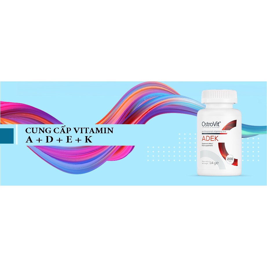 Ostrovit ADEK Bổ Sung Vitamin A, D, E, K Tốt Cho Mắt, Da, Tim Mạch, Xương Khớp
