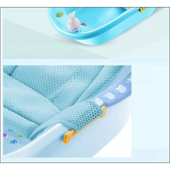 Lưới tắm cho bé chống trơn trượt kích thước 46x35x65cm thoáng nước-màu hồng hoặc xanh