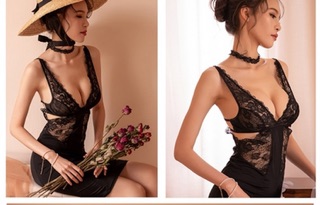 Váy ngủ sexy lụa phối ren QQ6773