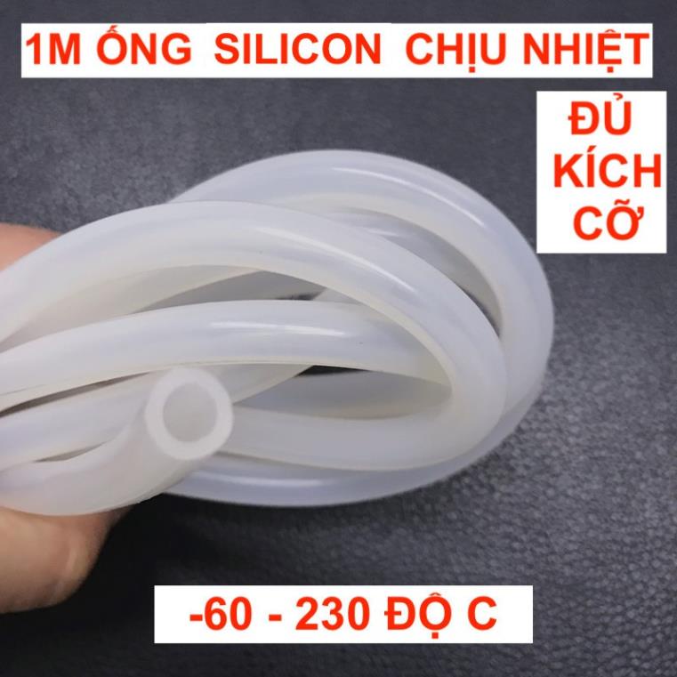 1 MÉT Ống silicon dẻo chịu nhiệt 230°C đủ kích thước màu trắng đục chống ăn mòn lão hóa độ bền cao - LK0070