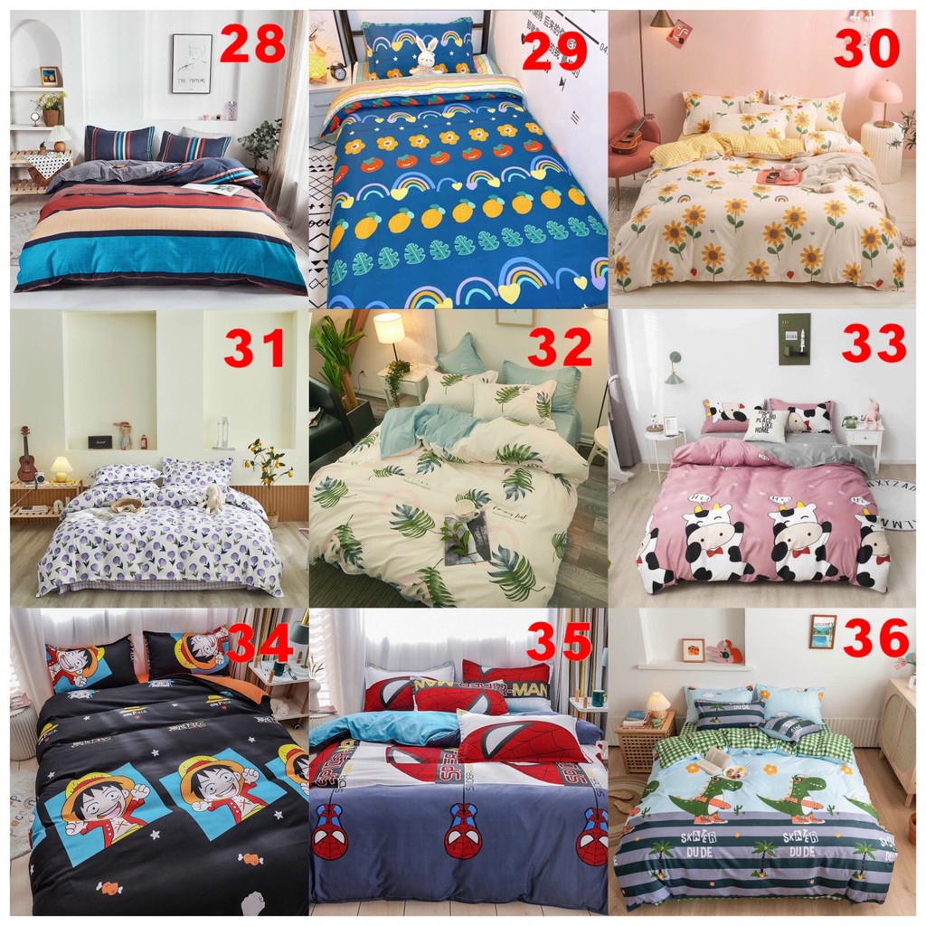 Bộ chăn ga gối cotton poly nhập khẩu nhiều mẫu mới nhất 2021