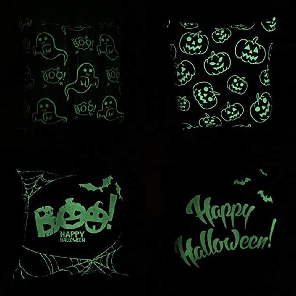 Vỏ Gối 45x45cm In Họa Tiết Halloween 3d Dạ Quang Trang Trí Nhà Cửa