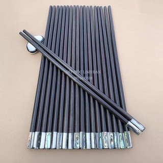 Đũa gỗ cao cấp - Gỗ trắc đầu cẩn ốc bào ngư nhập khẩu Úc/10 đôi