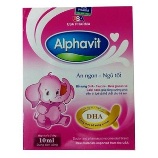 Ống uống Alphavit ăn ngon ngủ tốt cho bé yêu (hộp 20 ống)