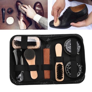 Bộ Xi Đánh Giày 7 Món Kèm Xi Đựng Trong Bao Da Cao Cấp Tiện Lợi