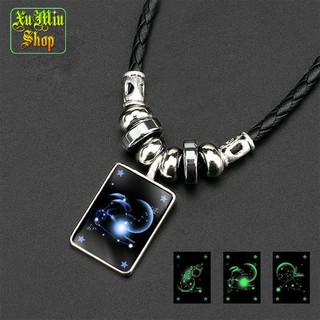 Vòng cổ nam dây da dạ quang cung hoàng đạo XM16