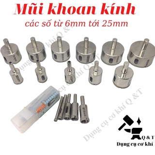 Mũi khoan kính , Mũi khoan gạch men khoan đá phi 6 tới 60mm