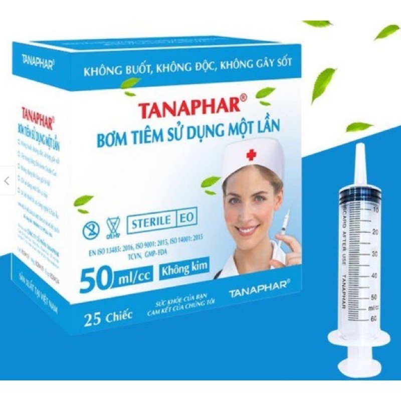 Hộp 25 Bơm Cho Ăn TANAPHAR 50ml/Cc