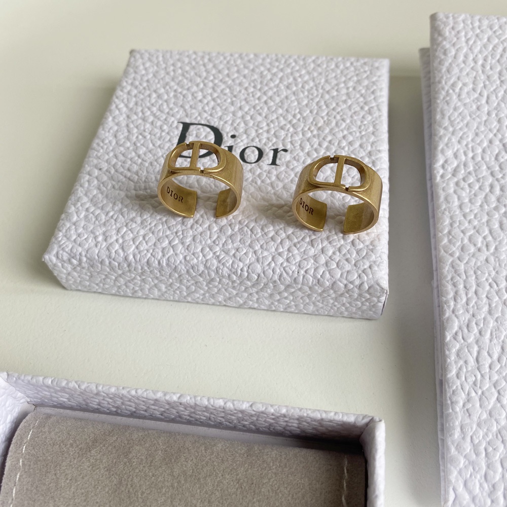 Nhẫn đeo tay Dior mạ vàng bạc 925 thiết kế đơn giản phong cách Hàn Quốc thời trang cho nữ