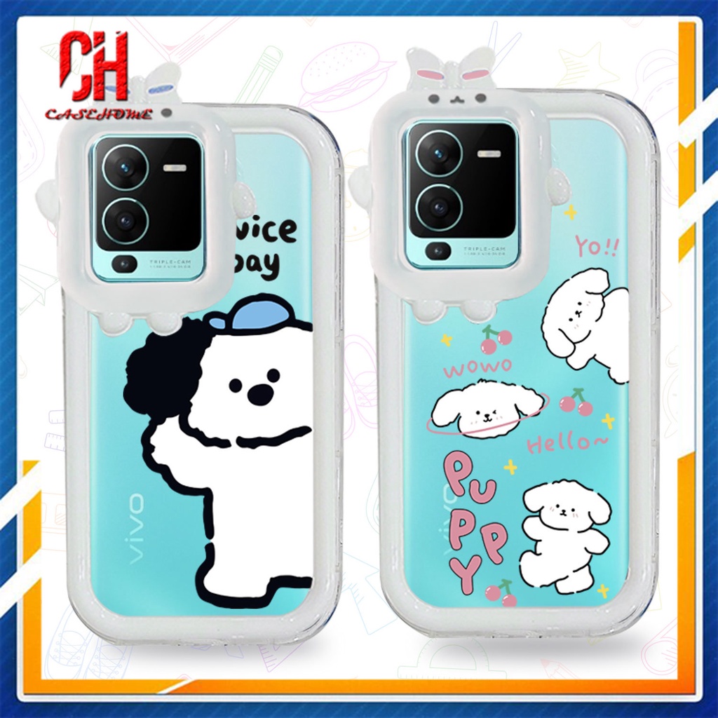 Ốp Điện Thoại Silicon TPU Cho VIVO Y15S Y22 Y35 Y22S Y91C Y21 2021 Y21A Y21T Y12S V23E Y16 V21 Y12 Y20 Y30 Y21S Y20S Y12i Y33T Y01 Y91 Y30i Y93 Y95 Y15 Y17 T1 Y55 Y75 Y50 Y53S Y51 2020  Y33S Y1S Y11 Y31 Y20i Y91i Y51S Y20G Y02S Cartoon Little White Dog