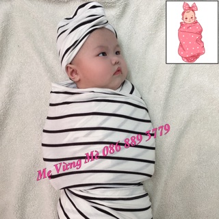 Quấn chũn vải cotton chống giật mình cho bé sơ sinh