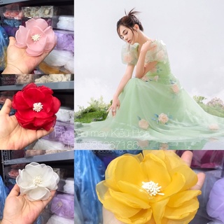 Hoa voan cài áo, đính váy chất voan oraganza cực xinh