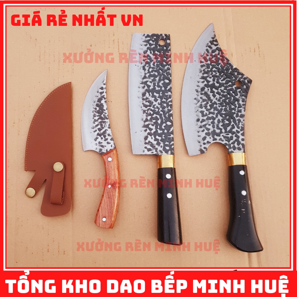 Dao bộ 5 dao nhà bếp cao cấp làm từ nhíp xe ô tô chống cong vênh sứt mẻ